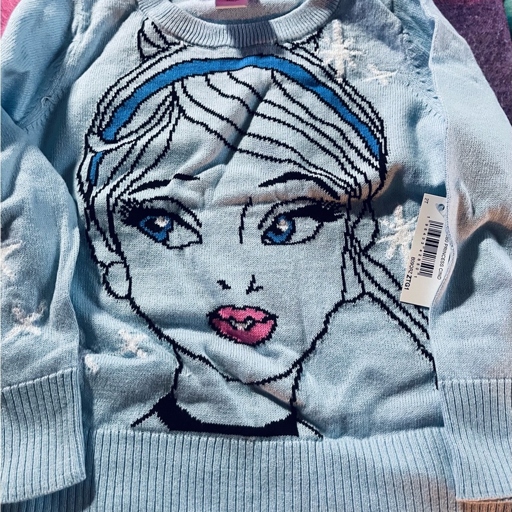 NEW Girls Disney Princess Cinderella Knit Sweater